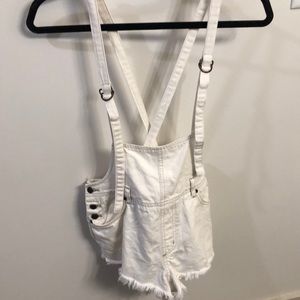 Free People jean short overalls